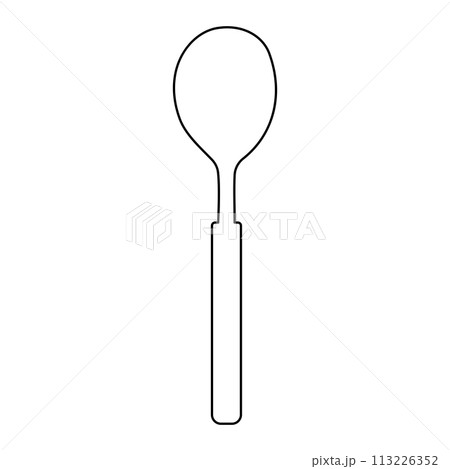 spoon kitchen food soup cook line doodle 113226352