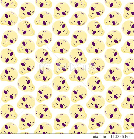halloween skull emotion color scary pattern vector halloween skull emotion color scary pattern vector 113226369