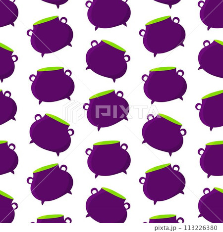 cauldron witch halloween potion brew pattern textile 113226380