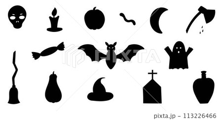 halloween pumpkin sweets bones black element set halloween pumpkin sweets bones black element set 113226466