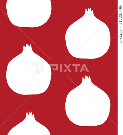Vector seamless pattern of pomegranate silhouette Vector seamless pattern of pomegranate silhouette 113226496