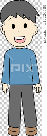 一個微笑的男人的全身插圖 一個微笑的男人的全身插圖 113226589