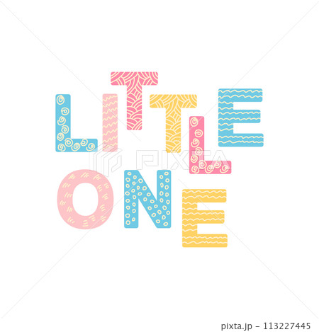 Cute face of an animal with lettering. Childish print for nursery in a Scandinavian style. baby posters, cards, clothes 113227445