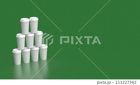 The coffee paper cup for hot drink or health concept 3d rendering 113227562