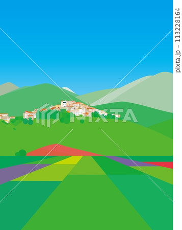 カステッルッチョ・ディ・ノルチャ castelluccio di norcia ウンブリア 夏景色 カステッルッチョ・ディ・ノルチャ castelluccio di norcia ウンブリア 夏景色 113228164