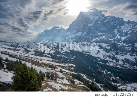 Wetterhorn and Mattenberg in spring 113228258