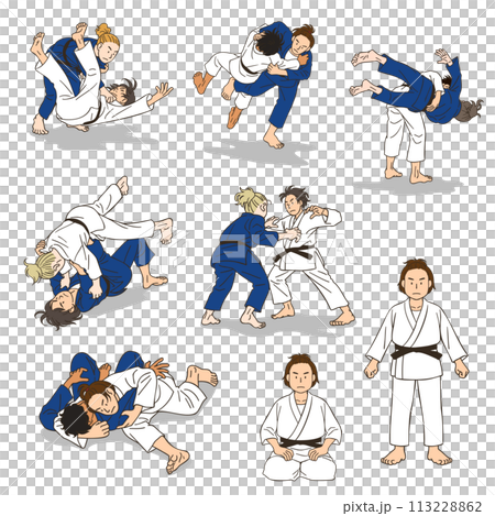 女子柔道比賽-各種技術與姿勢 113228862