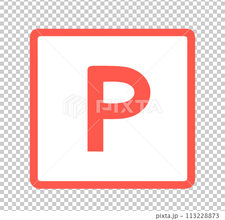 簡單的紅色P標記 113228873