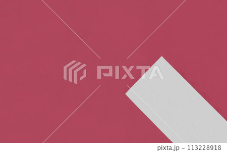ピンクと白のグラフィックな平面構成外壁 113228918