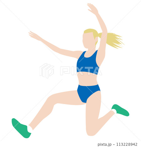 女子幅跳び選手 113228942