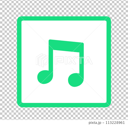 simple green musical note mark 113228961