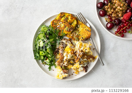 Healthy breakfast with seasonal products 113229166