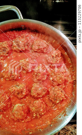 Homemade Meatballs in Tomato Sauce - Hearty Comfort Food 113229786