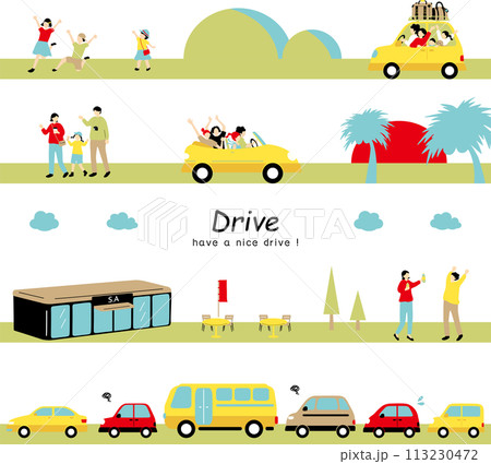 ドライブを楽しむ人達 113230472