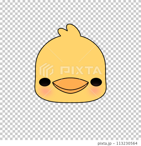 A cute cartoon duck with a smile on its face 113230564