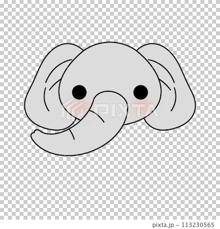 A cute elephant with a pink nose and a smile A cute elephant with a pink nose and a smile 113230565