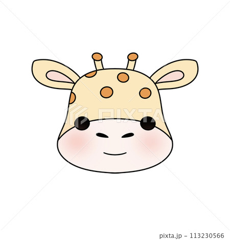 A giraffe with a hat on its head 113230566