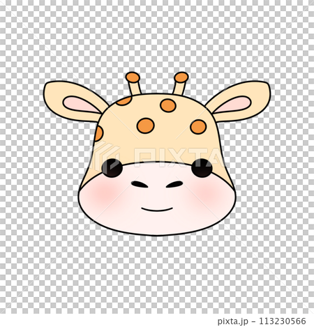 A giraffe with a hat on its head 113230566