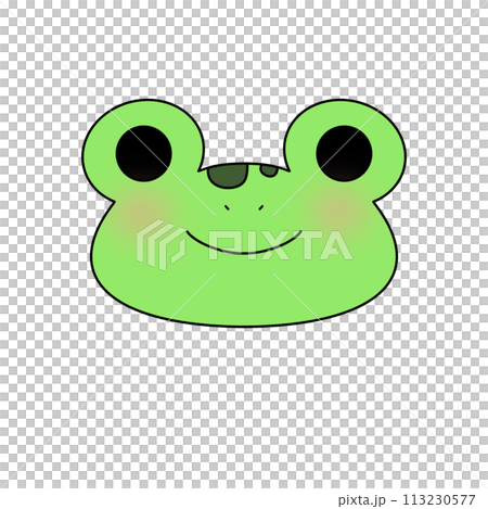 A green frog with a smile on its face 113230577
