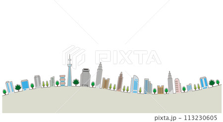 街並みのポップなイラスト 113230605