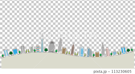 街並みのポップなイラスト 113230605