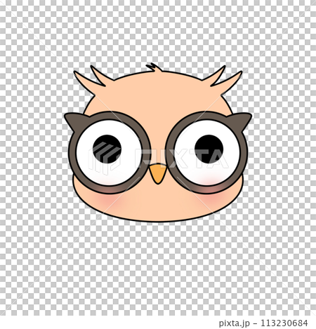 A cartoon owl with glasses on its face 113230684