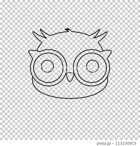 A drawing of an owl with glasses on its face A drawing of an owl with glasses on its face 113230915