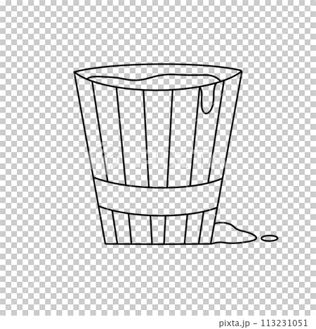 A cup with a handle is drawn in black and white 113231051
