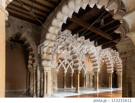 Halls in Islamic palace of Aljaferia, Spain 113231611