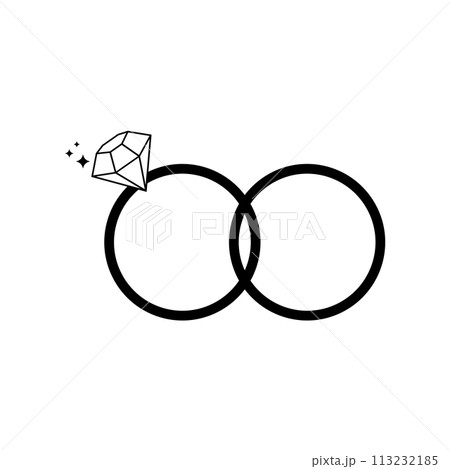 Couple diamond engagement ring icon . Ring with gemstone. Ring Diamond Engagement. Wedding ring with diamond icon isolated vector illustration 113232185