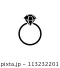 Diamond engagement ring icon . Ring with gemstone. Ring Diamond Engagement. Wedding ring with diamond icon isolated vector illustration 113232201