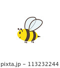 Cartoon cute bee isolated illustration 113232244