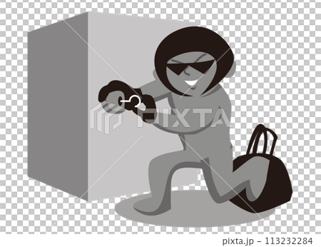 A thief breaks into a safe A thief breaks into a safe 113232284