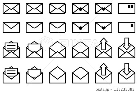 様々なメール、手紙、レター、封筒、メッセージのベクターイラストセット 様々なメール、手紙、レター、封筒、メッセージのベクターイラストセット 113233393