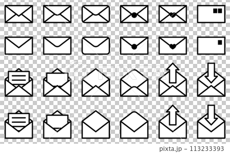 様々なメール、手紙、レター、封筒、メッセージのベクターイラストセット 様々なメール、手紙、レター、封筒、メッセージのベクターイラストセット 113233393