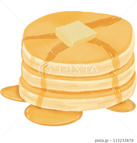 Cute honey butter pancake cartoon food dessert breakfast sweet flapjack bread morning meal delicious Cute honey butter pancake cartoon food dessert breakfast sweet flapjack bread morning meal delicious 113233678