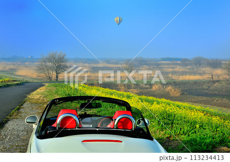 オープンカーとバルーン オープンカーとバルーン 113234413