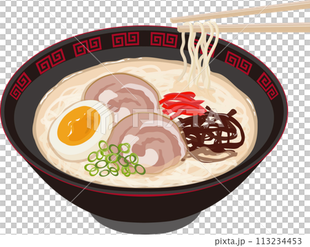 Tonkotsu ramen with lifting chopsticks 113234453