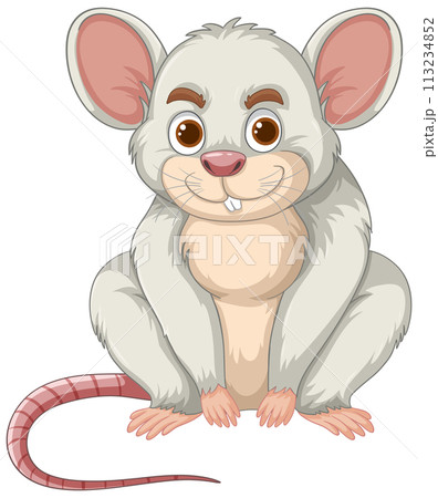 Adorable Smiling Cartoon Mouse 113234852