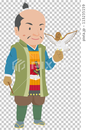 Sengoku warlords enjoying falconry 113235159
