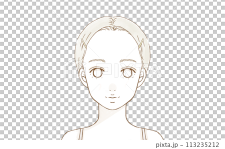 女性臉部正面圖（未化妝） 113235212