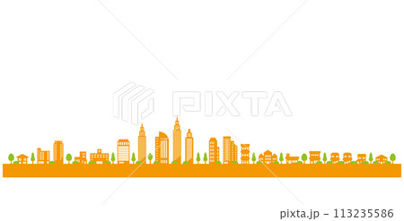 街並みのポップなイラスト 113235586