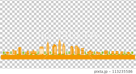 街並みのポップなイラスト 113235586