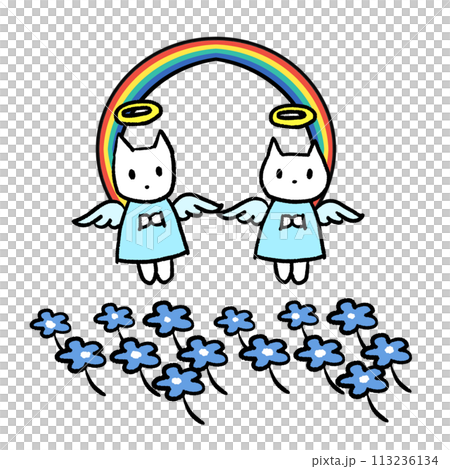 ペットとのお別れのイラスト 113236134