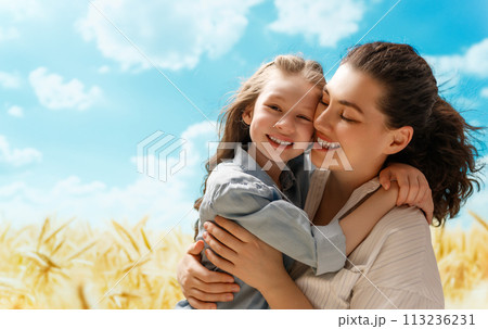 Happy family at nature 113236231