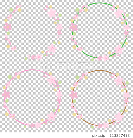 春天櫻花花瓣框架套裝 113237458