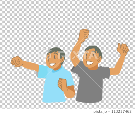 Illustration of Asian children cheering Illustration of Asian children cheering 113237462