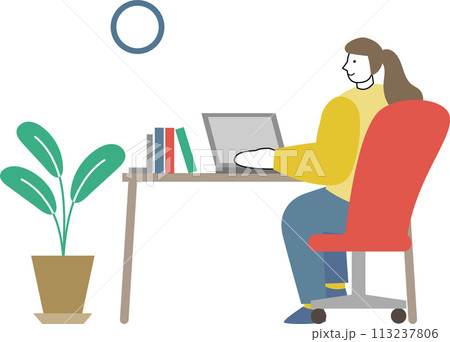 パソコンを操作する女性 パソコンを操作する女性 113237806