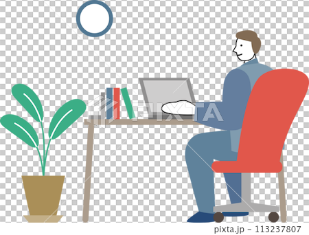 一個在辦公室操作個人電腦的人 一個在辦公室操作個人電腦的人 113237807