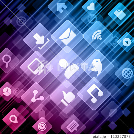 Digital Connectivity Concept With Blue Abstract Background 113237878